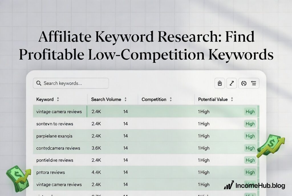 A practical guide to affiliate keyword research: finding commercial intent keywords with low competition using free and…
